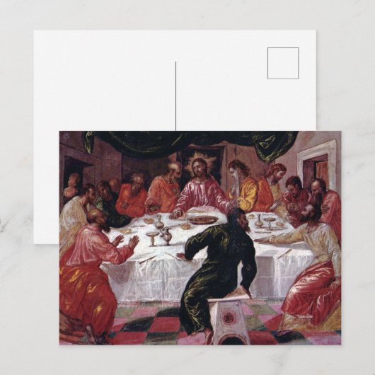 最後の晩餐 – El Greco - c1595 ポストカード (正面/裏面)