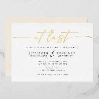 最後の水平結婚で 箔招待状