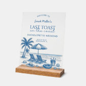 最後の沿岸の乾杯 ビーチ バチェロレッテパーティー アクリルサイン (傾斜)