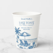 最後の沿岸の乾杯 ビーチ バチェロレッテパーティー 紙コップ (裏面)