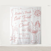 最後の沿岸の浜辺のピンクの独身最後の祝い タペストリー (正面)