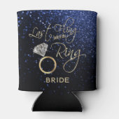 最後の浮動の前のリングや輪バチェロレッテ青 缶クーラー (裏面)