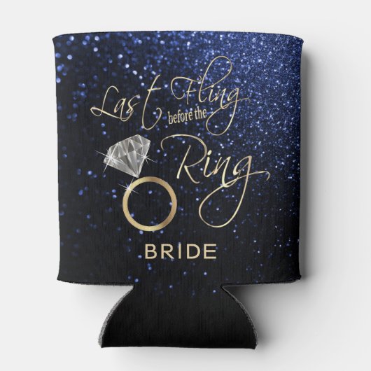 最後の浮動の前のリングや輪バチェロレッテ青 缶クーラー (裏面)