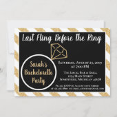 最後の浮動の前のリングや輪、ダイヤモンドバチェロレッテ 招待状 (正面)