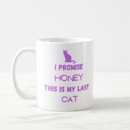 最後の猫マグだって約束します - 現代の猫好きママ コーヒーマグカップ (左)