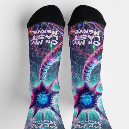 「最後の神経で」科学ユーモアのある生物学 ソックス (上部)