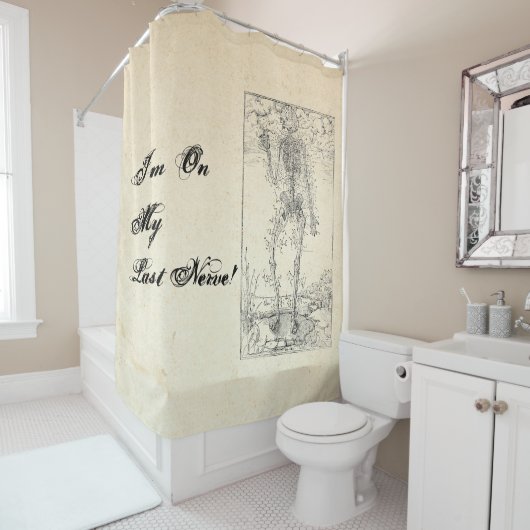 最後の神経 – ハロウィーンスケルトン シャワーカーテン (インサイチュ)