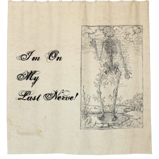 最後の神経 – ハロウィーンスケルトン シャワーカーテン (正面)