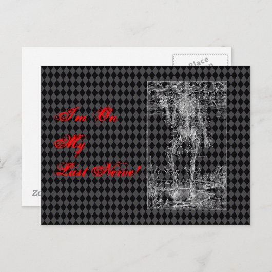 最後の神経 – ハロウィーンスケルトン ポストカード (正面/裏面)
