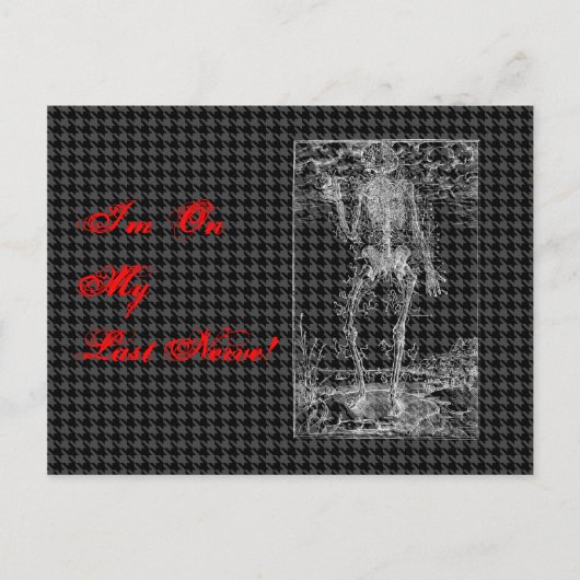 最後の神経 – ハロウィーンスケルトン ポストカード (正面)