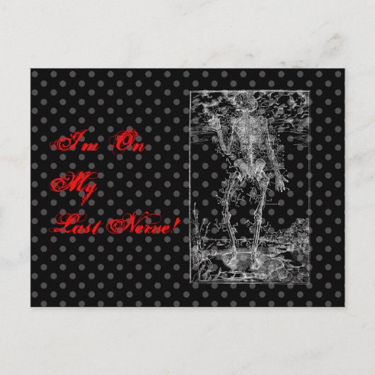 最後の神経 – ハロウィーンスケルトン ポストカード (正面)