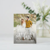 最後の結婚式で日付はがき白を保存 案内ポストカード (スタンド正面)