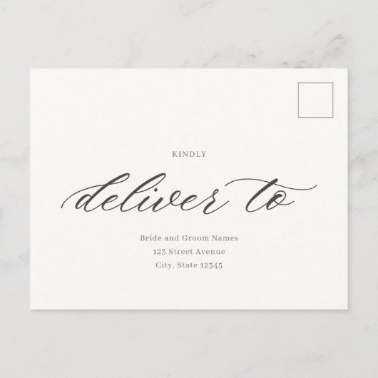 最後の結婚式RSVP返信応答カード ポストカード (裏面)