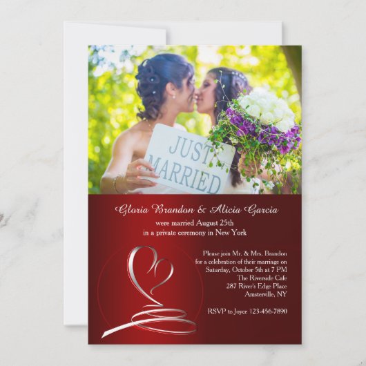 最後の統一された写真の投稿結婚式招待状 招待状 (正面)