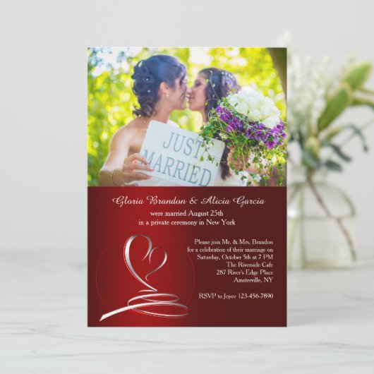 最後の統一された写真の投稿結婚式招待状 招待状 (スタンド正面)