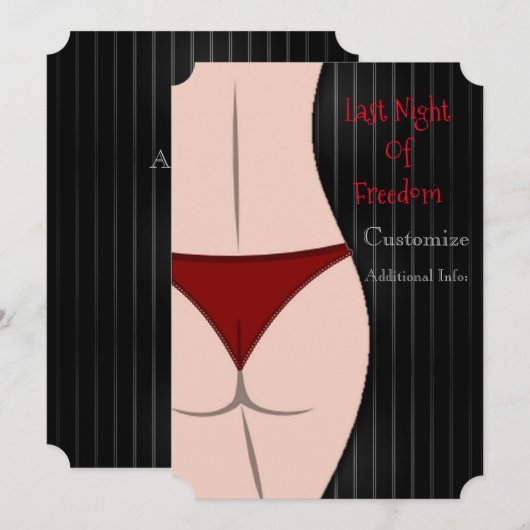 最後の自由 バチェラーパーティー 招待状 (正面/裏面)