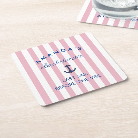 最後の航海 ヴェールの前の バチェロレッテコースター スクエアペーパーコースター (アングル)