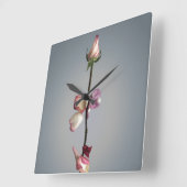 最後の花びらまで…… スクエア壁時計 (傾斜)