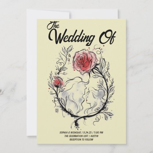 最後の花弁秋結婚の 招待状 (正面)