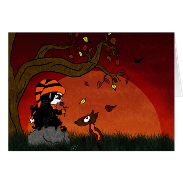 「最後の花」カード (正面横)