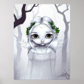 最後の葉アートプリント冬の妖精の大きな目 ポスター (正面)