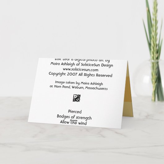 最後の葉 カード (裏面)