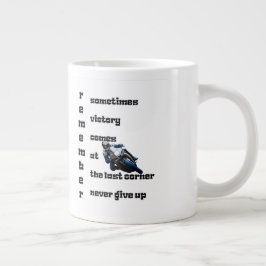 最後の角での勝利、決して上に与えせない ジャンボコーヒーマグカップ