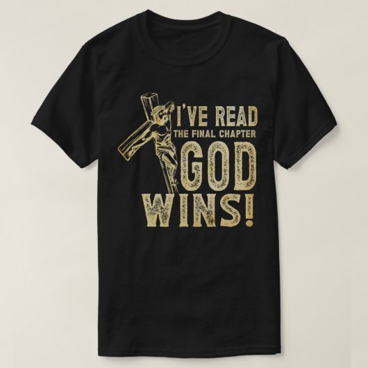 最後の読章で神様がキリスト教の信仰を勝ち取る Tシャツ (デザイン正面)