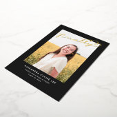 最後の金箔が黒の卒業表明 箔招待状 (回転した状態)