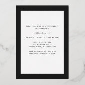 最後の金箔が黒の卒業表明 箔招待状 (裏面)