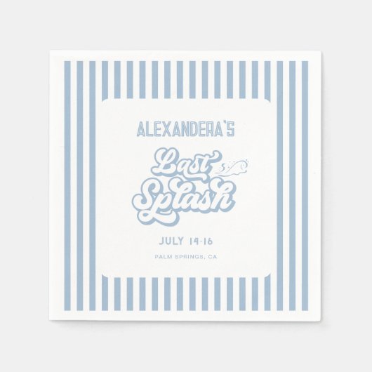 最後の青いスプラッシュバチェロレッテ スタンダードカクテルナプキン (正面)