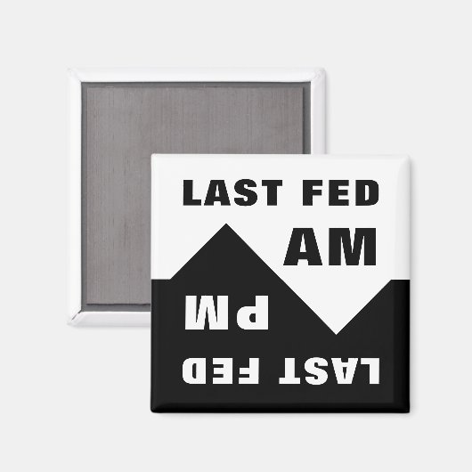 最後の食べ物を与え午前、最後の午食べ物を与え後午後 マグネット (正面/裏面)