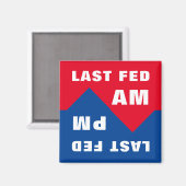 最後の食べ物を与え午前、最後の午食べ物を与え後午後 マグネット (正面/裏面)