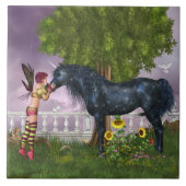 最後の黒いユニコーンタイル タイル (正面)