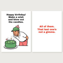 最後の1つはギミーじゃない: ゴルフ 誕生日カード