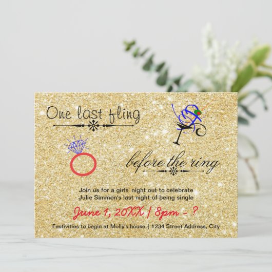 最後の1回/金ゴールド-バチェロレッテ招待状 招待状 (スタンド正面)