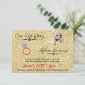 最後の1回/金ゴールド-3x5バチェロレッテ招待状 招待状 (スタンド正面)