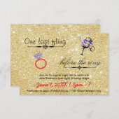 最後の1回/金ゴールド-3x5バチェロレッテ招待状 招待状 (正面/裏面)