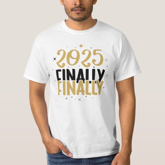 最後の2025年新年男性基本Tシャツ Tシャツ (正面)