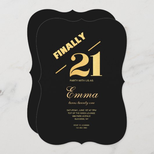 最後の21誕生日パーティー 招待状 (正面/裏面)