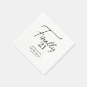 最後の21黒白21歳の誕生日 スタンダードカクテルナプキン (角)