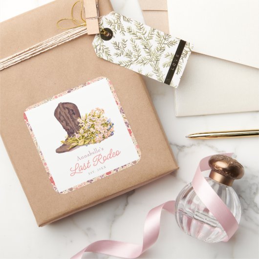 最後のRodeo女性のカーボーイブートフローラバチェロレッテ スクエアシール (ギフト)