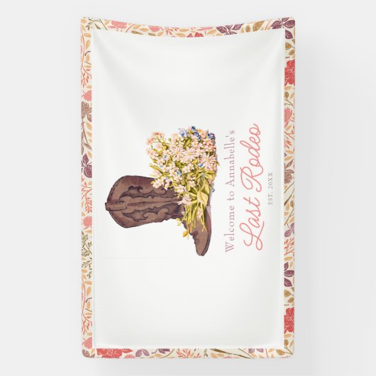 最後のRodeo女性のカーボーイブートフローラバチェロレッテ 横断幕 (縦)