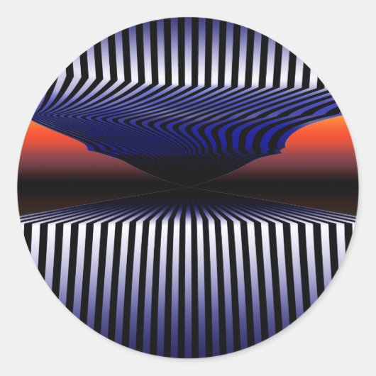 最後は何だ?- 3D光学錯覚アート ラウンドシール (正面)