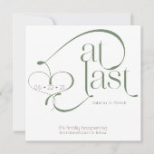 最後エレガントにダスティバラセージ日付を保存 招待状 (正面)