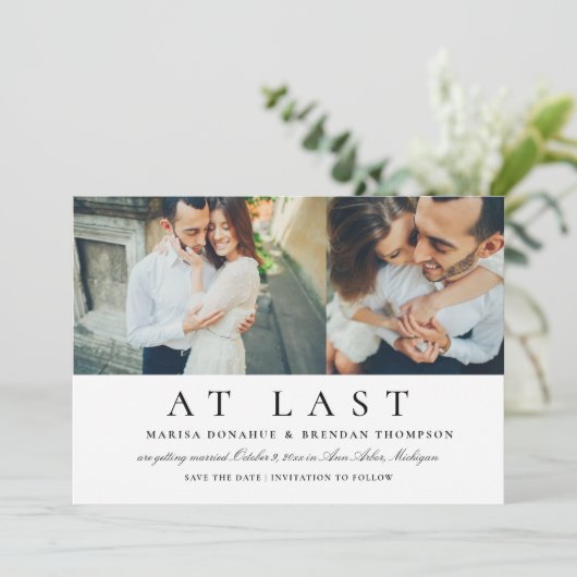 最後エレガントに白黒結婚写真 セーブザデート (スタンド正面)