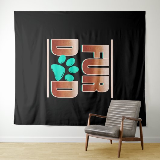 最後クールの最後に猫の前足を持つ毛皮のパパ タペストリー (インサイチュ(横))