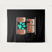 最後クールの最後に猫の前足を持つ毛皮のパパ タペストリー (正面(横))