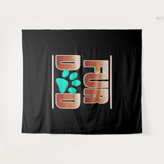 最後クールの最後に猫の前足を持つ毛皮のパパ タペストリー (正面(横))