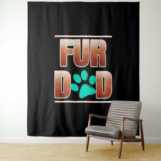 最後クールの最後に猫の前足を持つ毛皮のパパ タペストリー (インサイチュ)